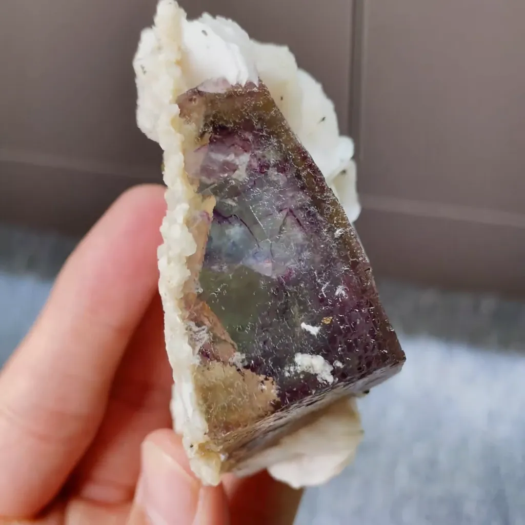 Natural Purple Fluorite and Calcite Symbiosis comes from Yaogangxian,Hunan 65*35*55MM - image 4