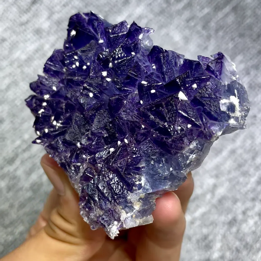 Natural Purple Fluorite and Calcite Symbiosis comes from Yindu,Inner Mongolia 70*65*20MM - image 2