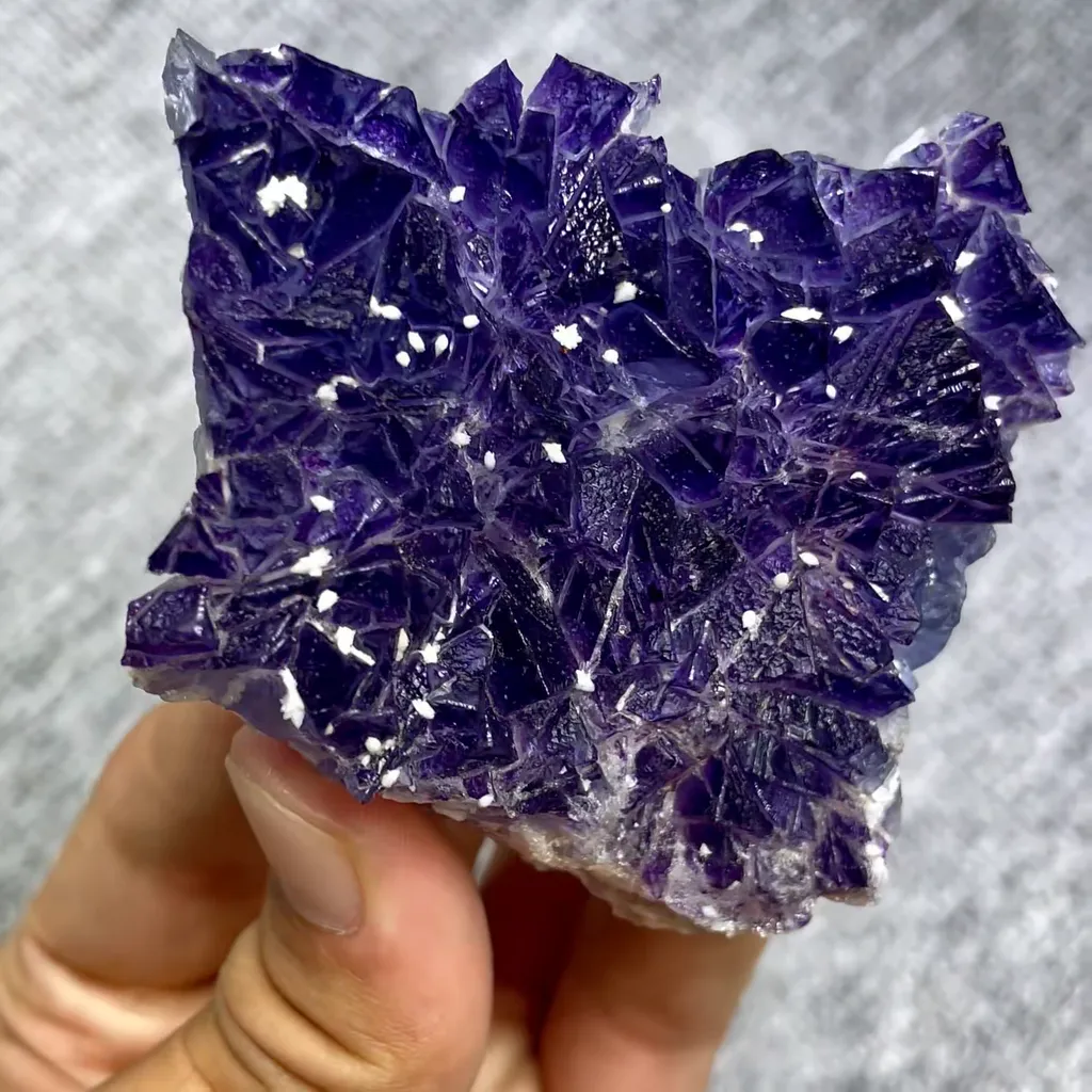 Natural Purple Fluorite and Calcite Symbiosis comes from Yindu,Inner Mongolia 70*65*20MM - image 3
