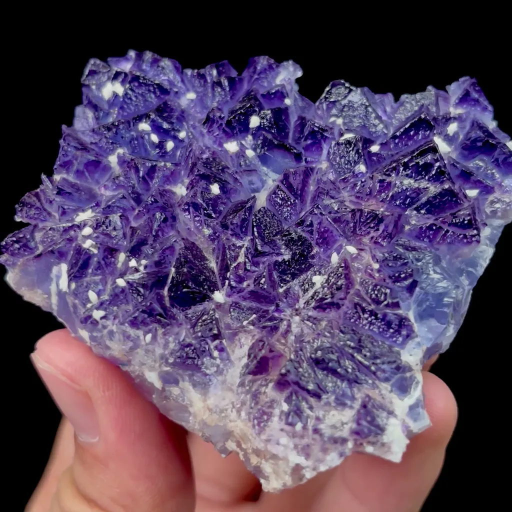 Natural Purple Fluorite and Calcite Symbiosis comes from Yindu,Inner Mongolia 70*65*20MM image
