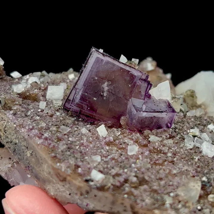 Natural Purple Fluorite and Calcite,Cube Mineral Specimen:YAOGANGXIAN,China (60*35*00mm) - image 4