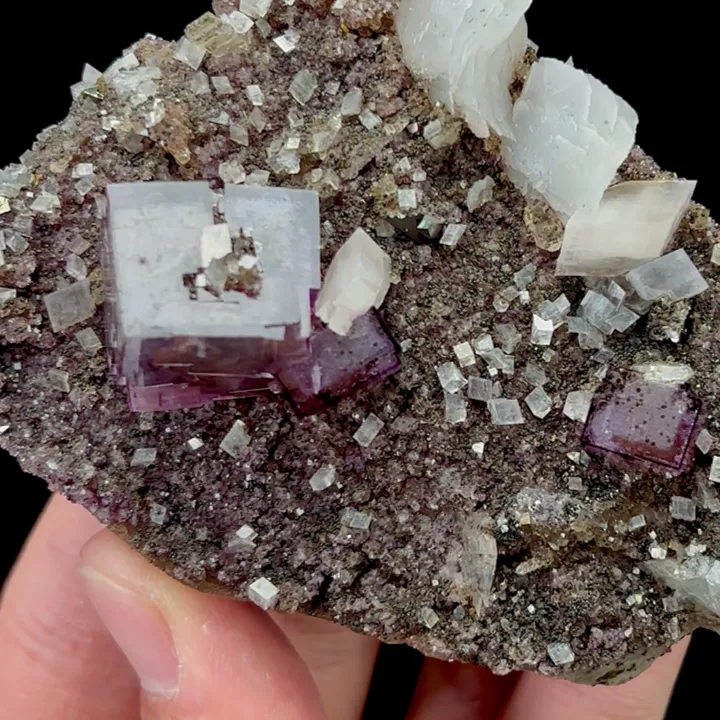 Natural Purple Fluorite and Calcite,Cube Mineral Specimen:YAOGANGXIAN,China (60*35*00mm) - image 3
