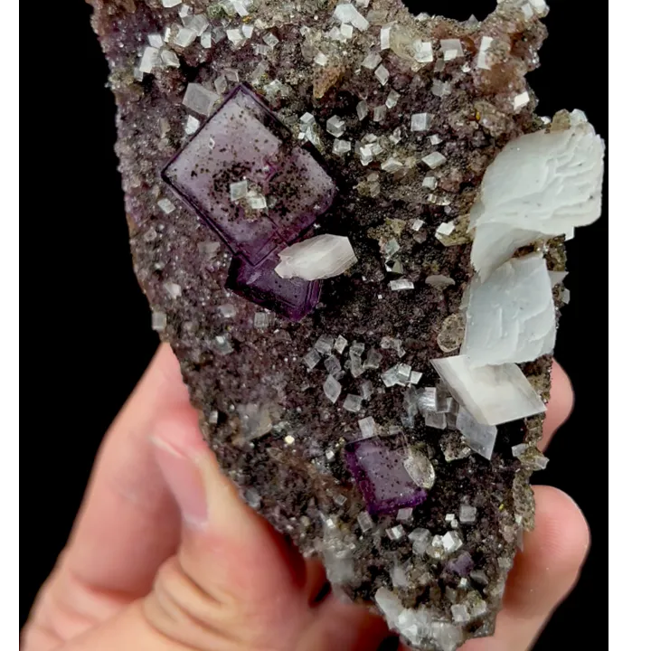 Natural Purple Fluorite and Calcite,Cube Mineral Specimen:YAOGANGXIAN,China (60*35*00mm) - image 5