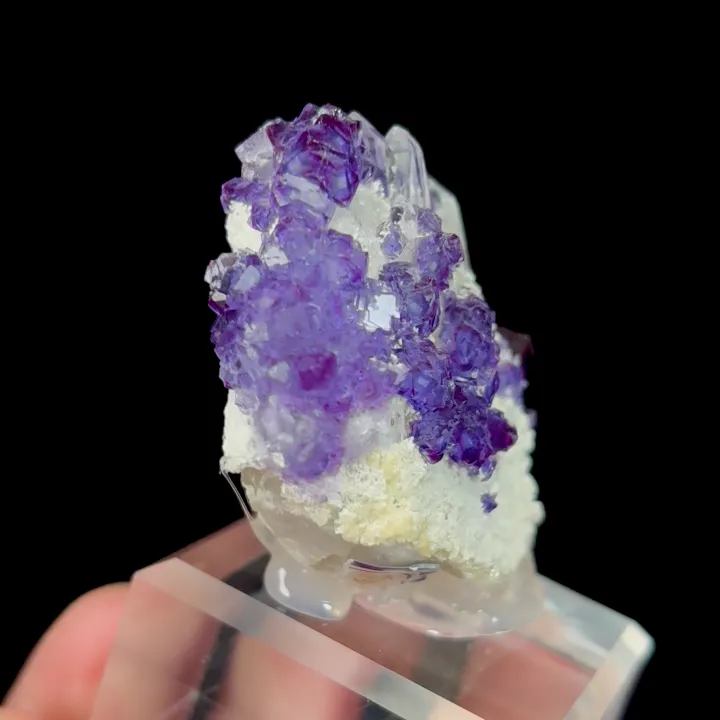 Natural Purple Fluorite and Clear Quartz, Mineral Specimen: Yaogangxian,Hunan (40*40*20MM) - image 3