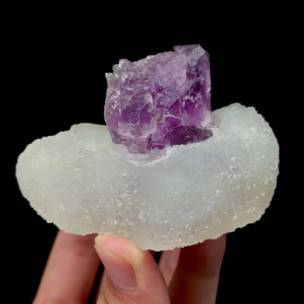 Natural Purple Fluorite and Crystal Mineral Specimen,High Quality Specimen,JIANGXI,CHINA(80*52*48mm) image
