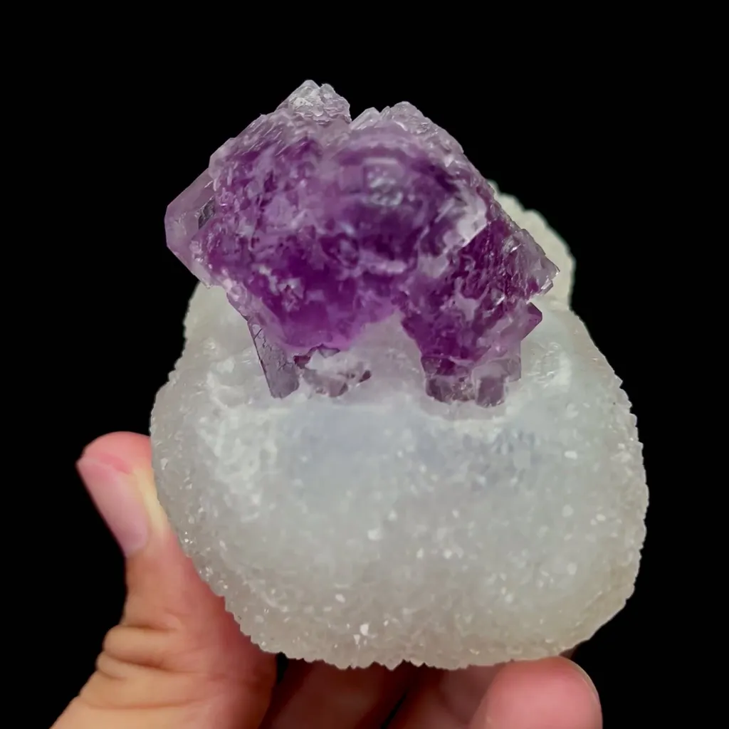 Natural Purple Fluorite and Crystal Mineral Specimen,High Quality Specimen,JIANGXI,CHINA(80*52*48mm) - image 2