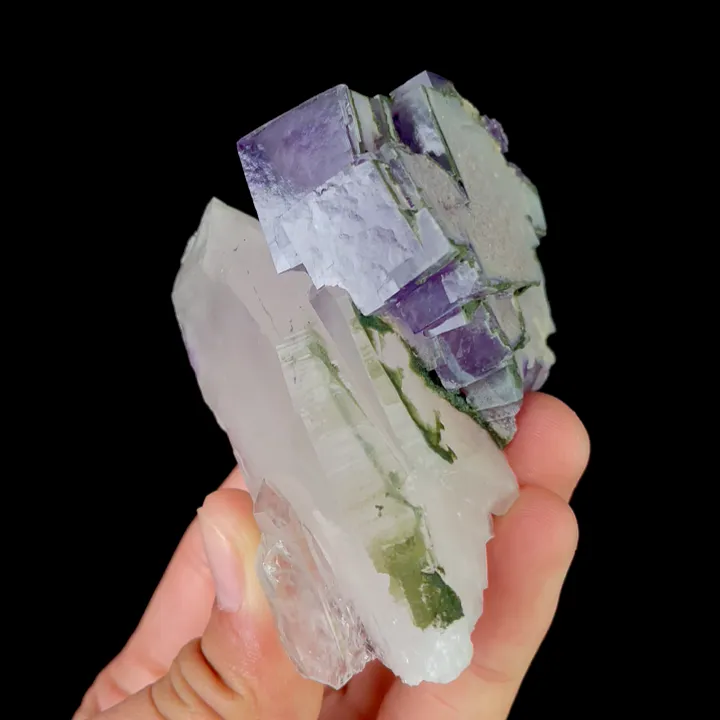 Natural Purple Fluorite and Crystal Mineral Specimen,High Quality Stepped Specimen:YAOGANGXIAN (76*55*60mm) - image 4
