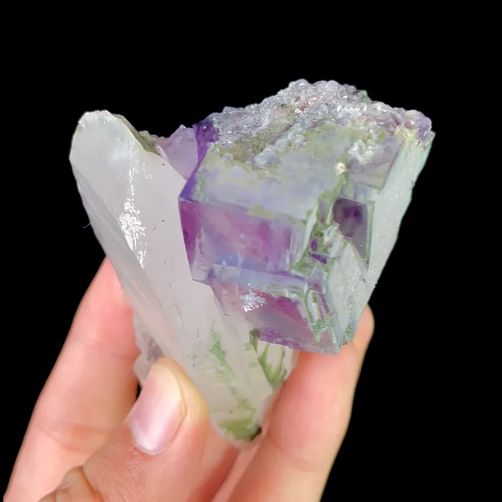 Natural Purple Fluorite and Crystal Mineral Specimen,High Quality Stepped Specimen:YAOGANGXIAN (76*55*60mm) - image 3