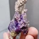 Natural Purple Fluorite and Crystal Tower coexist comes from Yaogangxian,Hunan 80*30*30MM - image 3