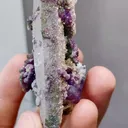 Natural Purple Fluorite and Crystal Tower coexist comes from Yaogangxian,Hunan 80*30*30MM - image 4