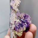 Natural Purple Fluorite and Crystal Tower coexist comes from Yaogangxian,Hunan 80*30*30MM - image 1