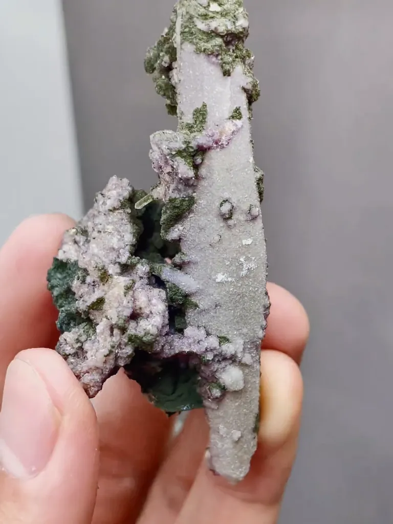 Natural Purple Fluorite and Crystal Tower coexist comes from Yaogangxian,Hunan 80*30*30MM - image 5