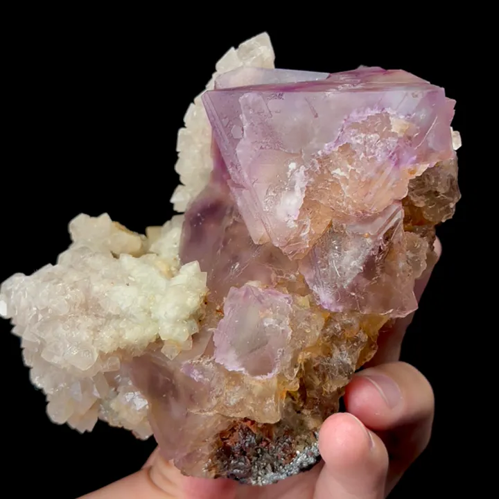 Natural Purple Fluorite and Crystal,Octahedron Mineral Specimen:HUANGGANGLIANG (120*85*85mm) - image 3
