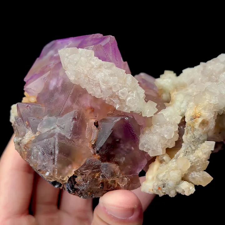 Natural Purple Fluorite and Crystal,Octahedron Mineral Specimen:HUANGGANGLIANG (120*85*85mm) - image 2