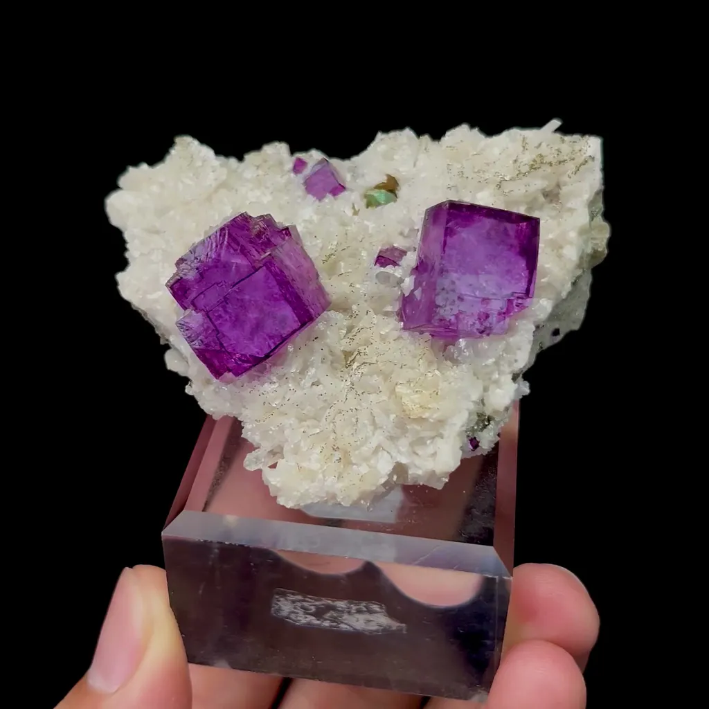 Natural Purple Fluorite and Dolomite and Pyrite Mineral Specimen,High Quality Specimen,YAO GANG XIAN,HUNAN,CHINA(63*50*30mm) image