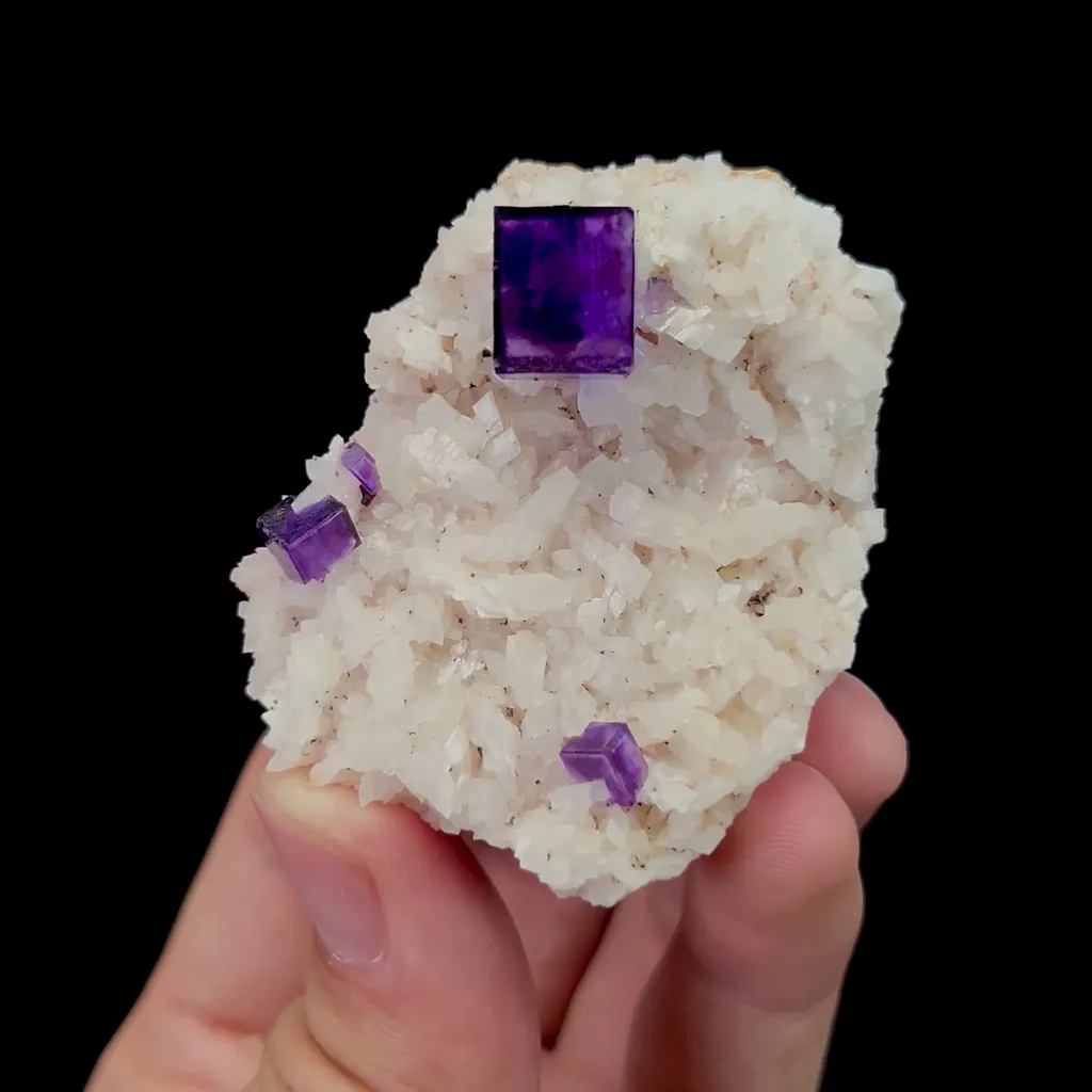 Natural Purple Fluorite and Dolomite Mineral Specimen,High Quality Specimen,XINJIANG,CHINA(54*46*33mm) image
