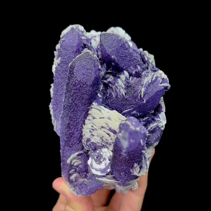 Natural Purple Fluorite and Flaky Calcite, Mineral Specimen: Inner Mongolia,China (80*125*100MM) - image 5