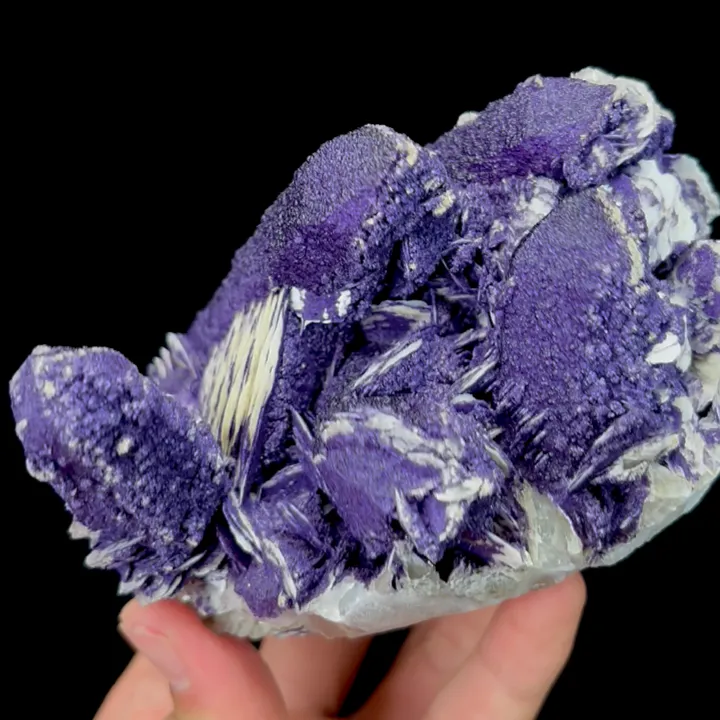 Natural Purple Fluorite and Flaky Calcite, Mineral Specimen: Inner Mongolia,China (80*125*100MM) - image 3