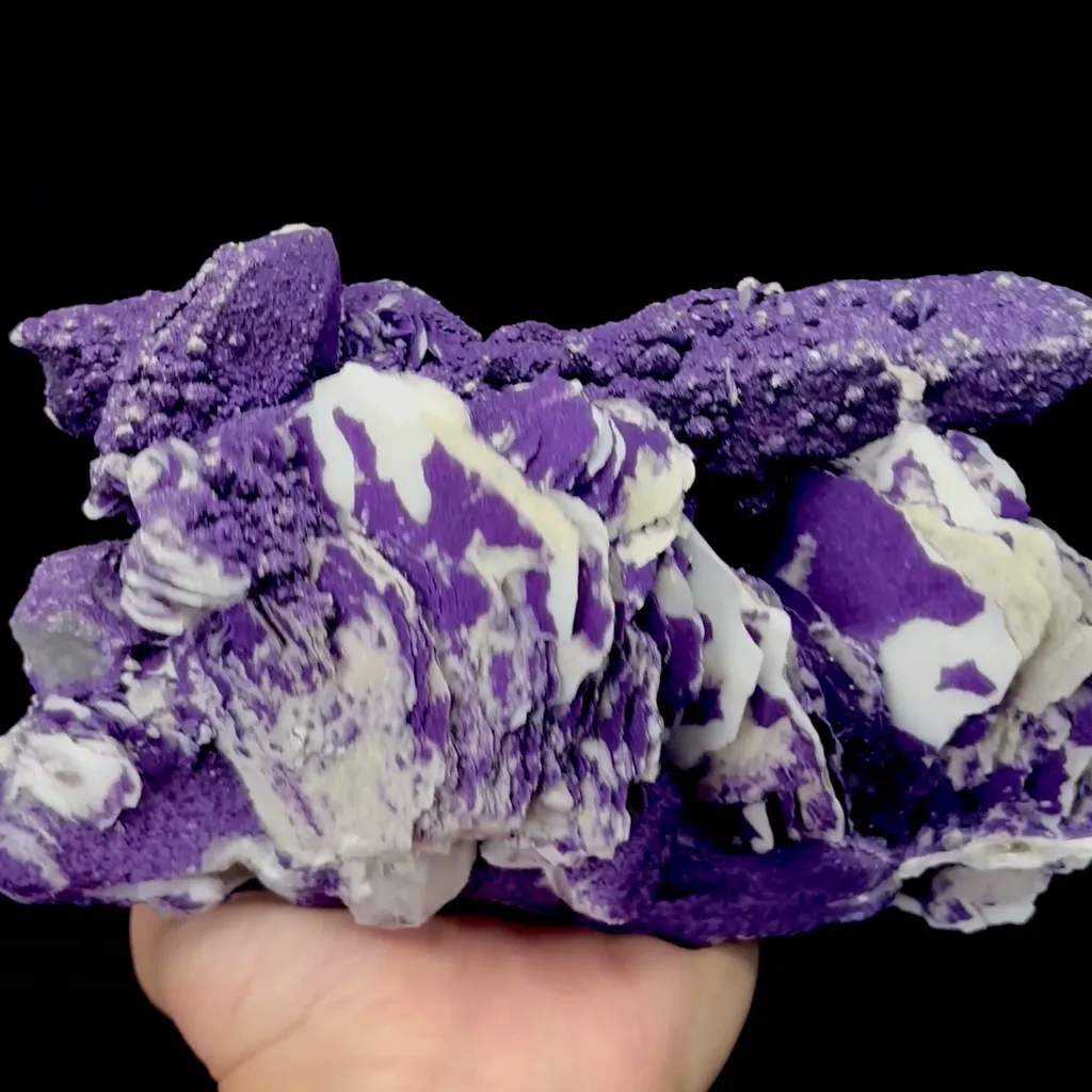 Natural Purple Fluorite and Flaky Calcite Mineral Specimen,High Quality Specimen,HUANGGANG LIANG,INNER MONGOLIA,CHINA(201*102*100mm) - image 2