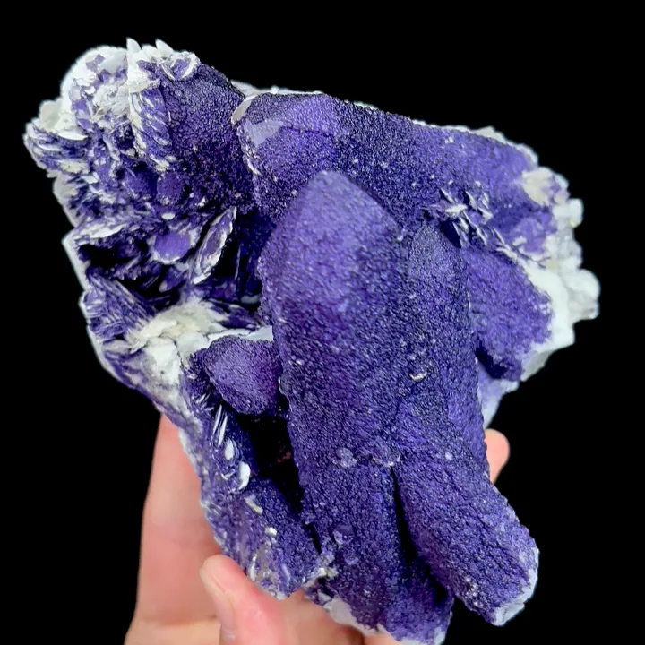 Natural Purple Fluorite and Flaky Calcite, Mineral Specimen:Inner Mongolia,China (125*120*85MM) - image 4