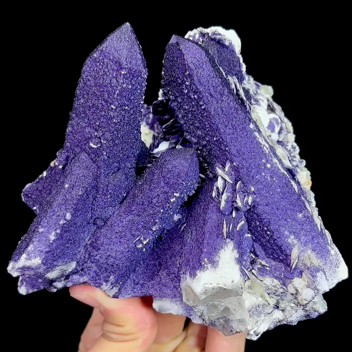 Natural Purple Fluorite and Flaky Calcite, Mineral Specimen:Inner Mongolia,China (125*120*85MM) - image 6