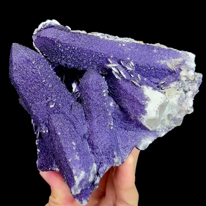 Natural Purple Fluorite and Flaky Calcite, Mineral Specimen:Inner Mongolia,China (125*120*85MM) - image 5