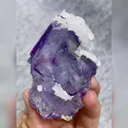 Natural Purple Fluorite and Flaky Calcite Symbiosis comes from Yaogangxian,Hunan 40*60*30MM - image 2