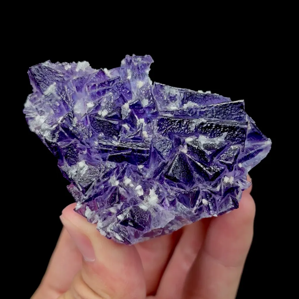 Natural Purple Fluorite and Gypsum Mineral Specimen,High Quality Specimen,GUIZHOU,CHINA(70*54*34mm) image