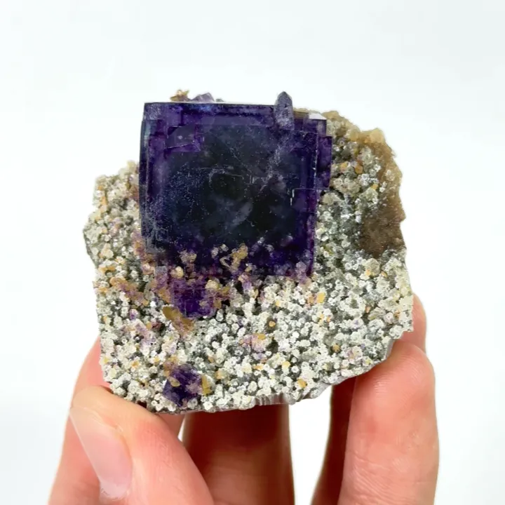 Natural Purple Fluorite and Mica, Mineral Specimen: Inner Mongolia,China (50*50*20MM) - image 4