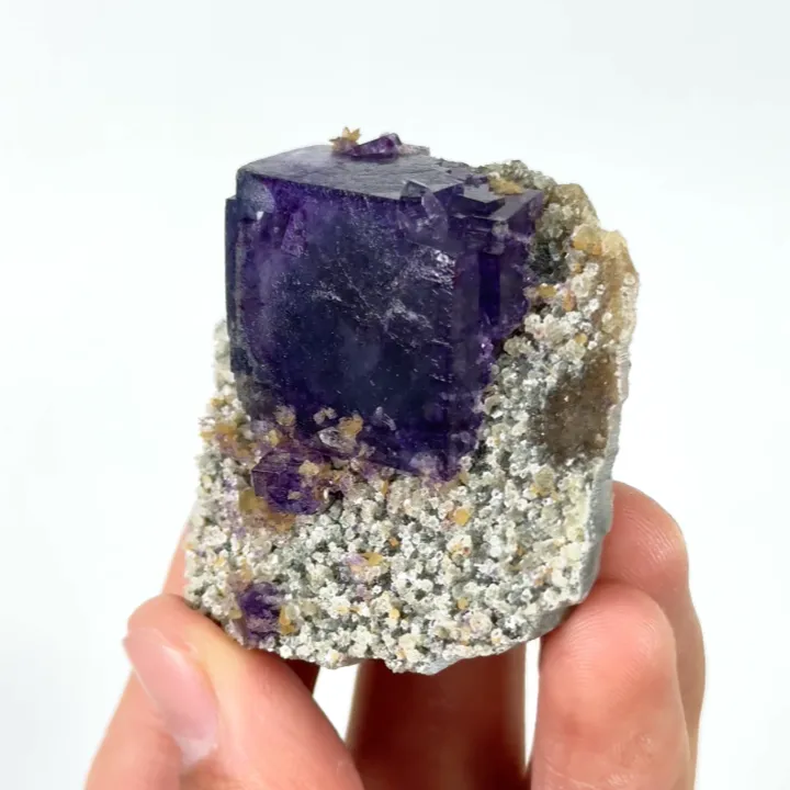 Natural Purple Fluorite and Mica, Mineral Specimen: Inner Mongolia,China (50*50*20MM) image
