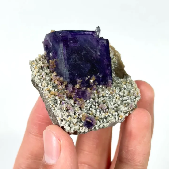Natural Purple Fluorite and Mica, Mineral Specimen: Inner Mongolia,China (50*50*20MM) - image 3