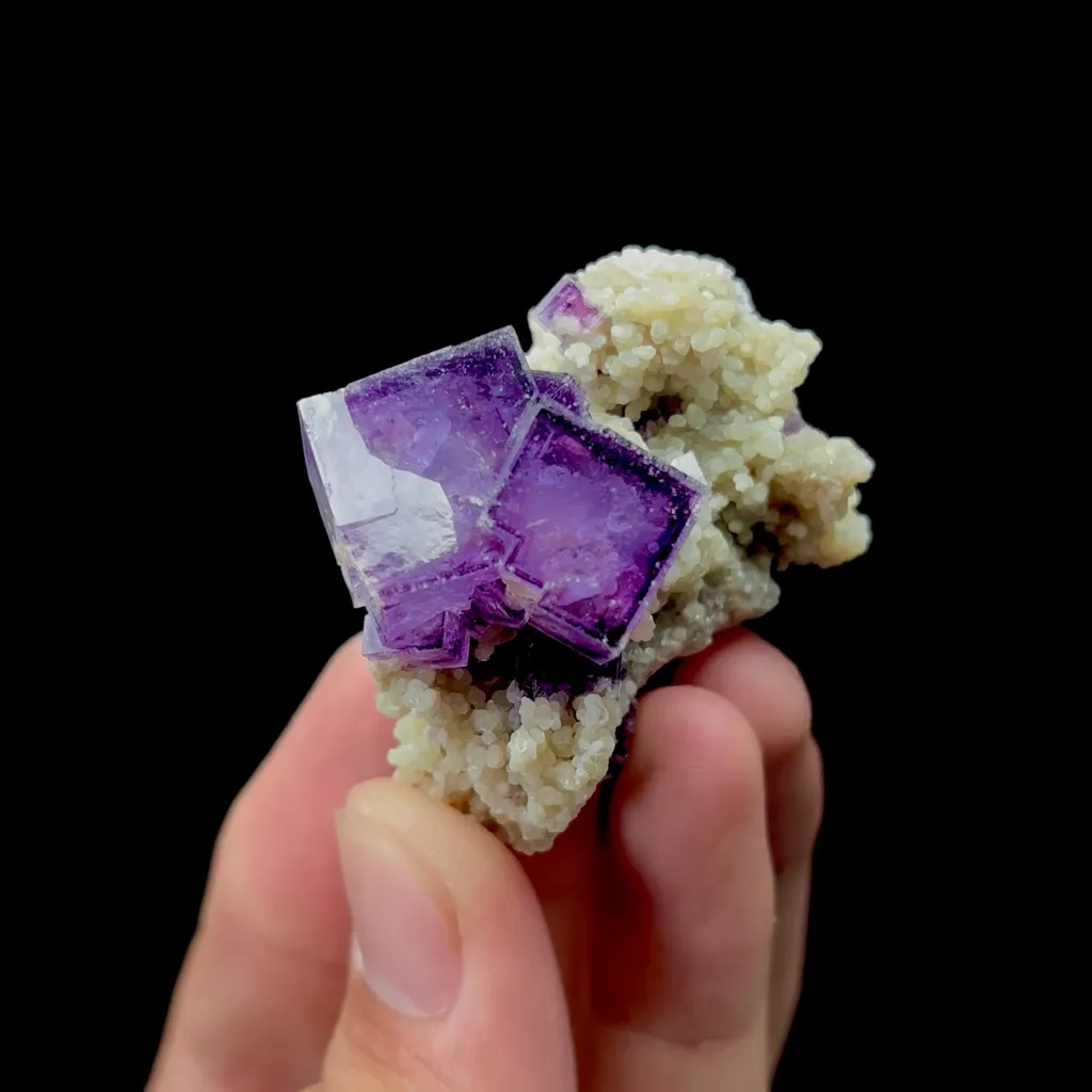 Natural Purple Fluorite and Mica Mineral Specimen,High Quality Specimen,YAO GANG XIAN,HUNAN,CHINA(39*45*27mm) image