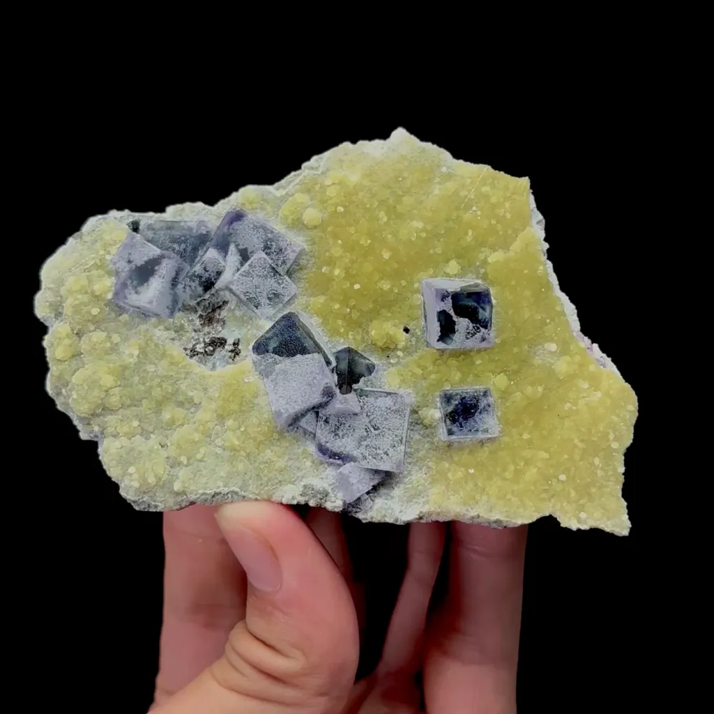 Natural Purple Fluorite and Mica Mineral Specimen,High Quality Specimen,YINDU,INNER MONGOLIA,CHINA(100*70*18mm) image