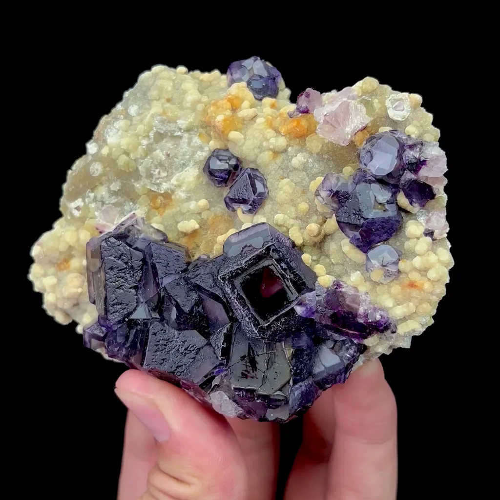 Natural Purple Fluorite and Mica Mineral Specimen,High Quality Specimen,YINDU,INNER MONGOLIA,CHINA(85*75*25mm) image