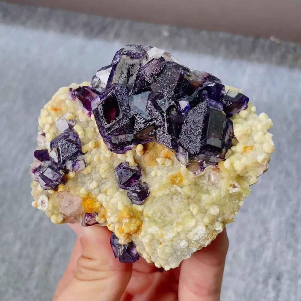 Natural Purple Fluorite and Mica Symbiosis comes from Yindu,Inner Mongolia 85*75*25MM - image 3