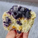 Natural Purple Fluorite and Mica Symbiosis comes from Yindu,Inner Mongolia 85*75*25MM - image 1