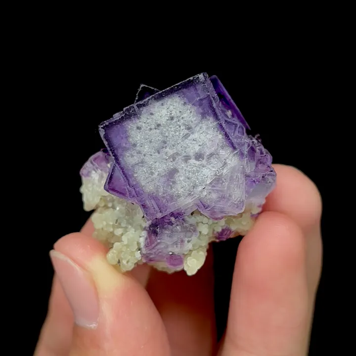 Natural Purple Fluorite and Mica,Ladder Pattern Mineral Specimen: YAOGANGXIAN (30*35*25mm) - image 4