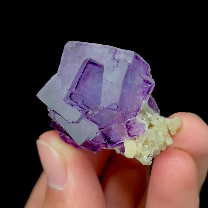 Natural Purple Fluorite and Mica,Ladder Pattern Mineral Specimen: YAOGANGXIAN (30*35*25mm) - image 3