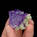 Natural Purple Fluorite and Mica,Ladder Pattern Mineral Specimen: YAOGANGXIAN (30*35*25mm) - image 1