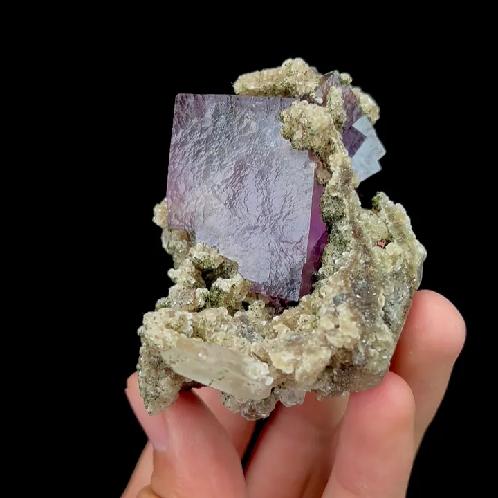 Natural Purple Fluorite and Mica,Mineral Specimen:YAOGANGXIAN,CHINA (70*65*49MM) - image 2
