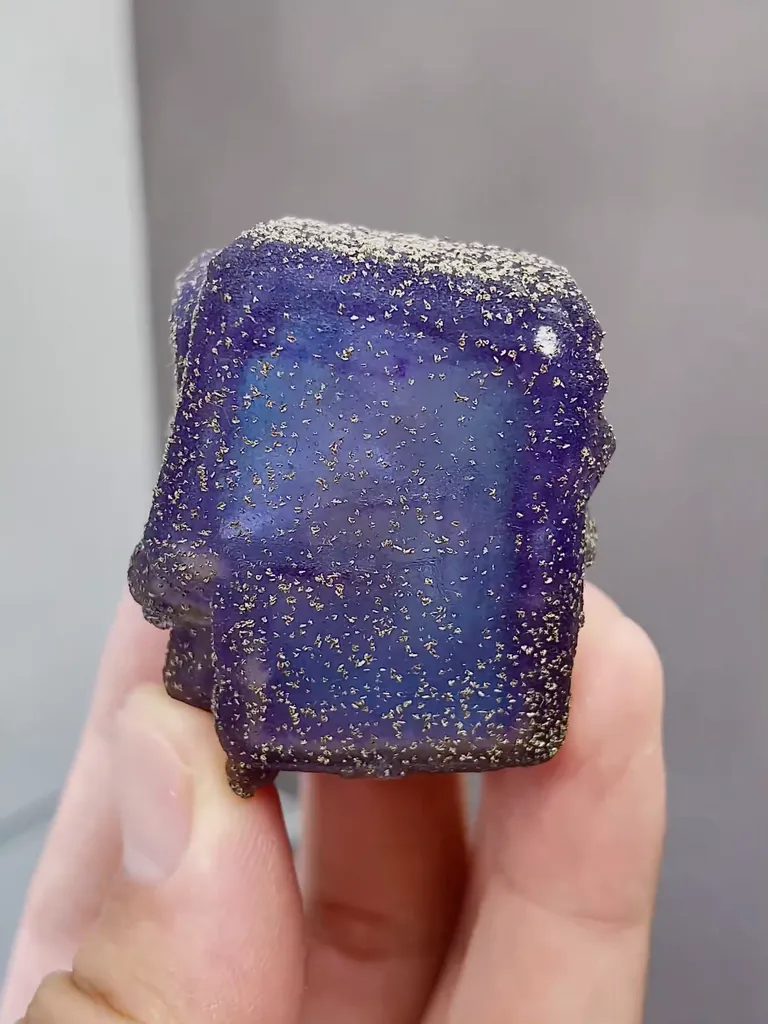 Natural Purple Fluorite and Pyrite comes from Yaogangxian,Hunan 35*30*40MM image