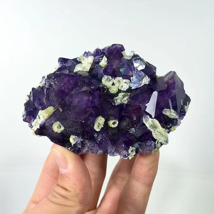 Natural Purple Fluorite and Pyrite Mica, Mineral Specimen:Yindu,Inner Mongolia (95*60*30MM) image