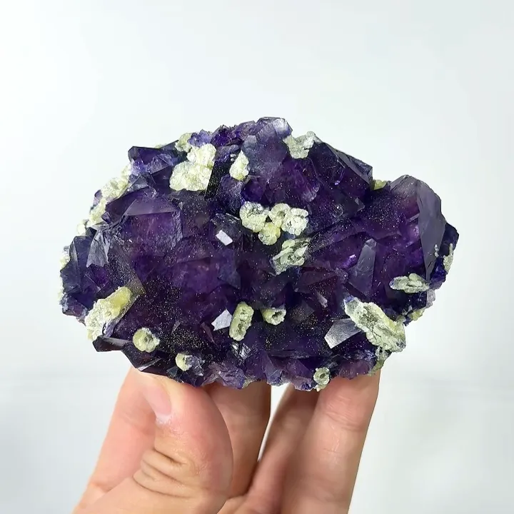 Natural Purple Fluorite and Pyrite Mica, Mineral Specimen:Yindu,Inner Mongolia (95*60*30MM) - image 5