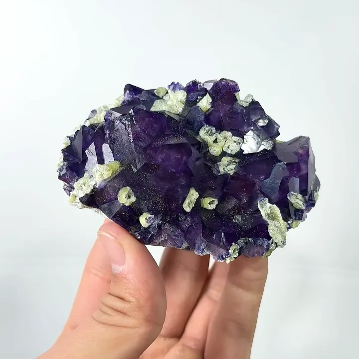 Natural Purple Fluorite and Pyrite Mica, Mineral Specimen:Yindu,Inner Mongolia (95*60*30MM) - image 4