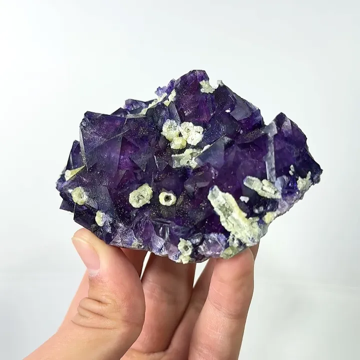 Natural Purple Fluorite and Pyrite Mica, Mineral Specimen:Yindu,Inner Mongolia (95*60*30MM) - image 2