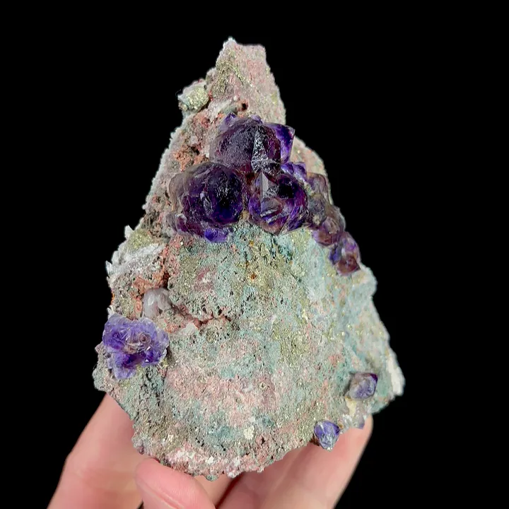 Natural Purple Fluorite and Pyrite, Mineral Specimen:Fujian,China (80*95*45MM) - image 2