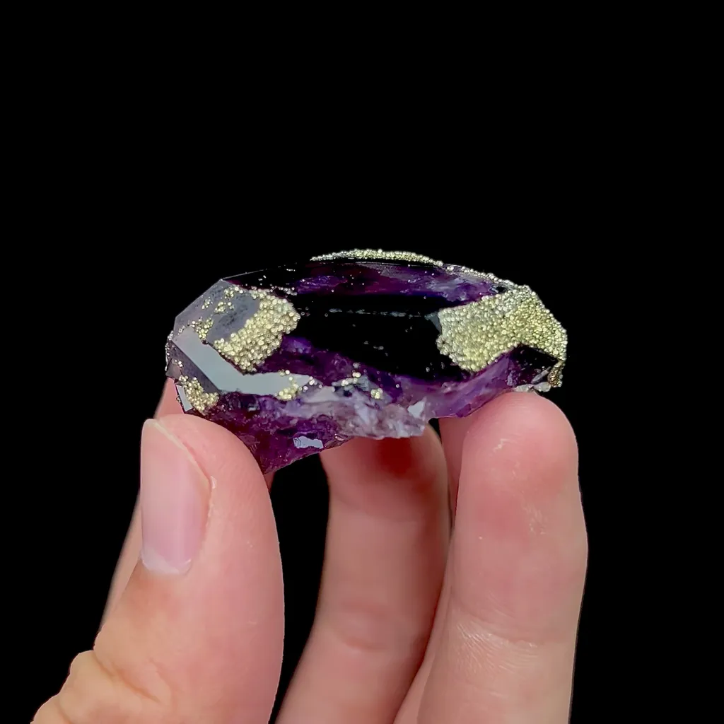 Natural Purple Fluorite and Pyrite Mineral Specimen,High Quality Specimen,YINDU,INNER MONGOLIA,CHINA(40*30*20mm) - image 3