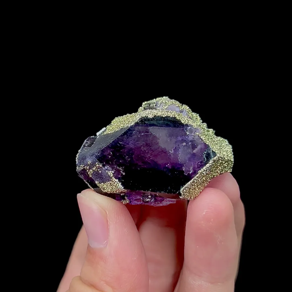Natural Purple Fluorite and Pyrite Mineral Specimen,High Quality Specimen,YINDU,INNER MONGOLIA,CHINA(40*30*20mm) image