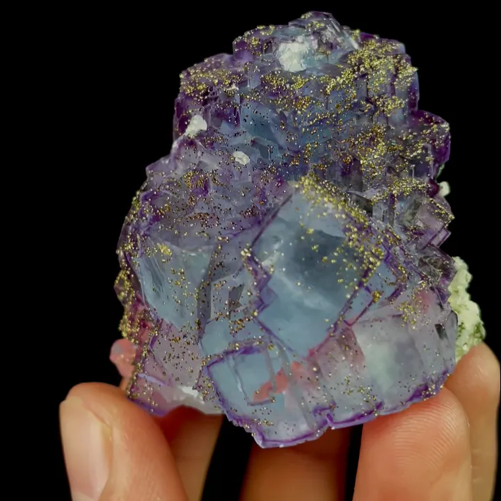 Natural Purple Fluorite and Pyrite, Mineral Specimen:Yaogangxian,Hunan (40*50*30MM) image