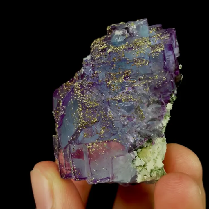 Natural Purple Fluorite and Pyrite, Mineral Specimen:Yaogangxian,Hunan (40*50*30MM) - image 5